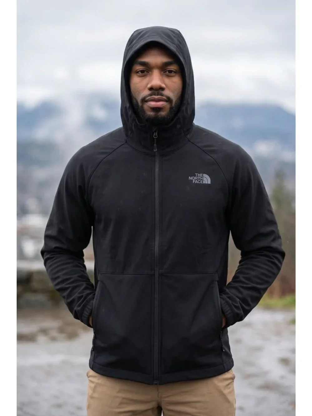 The North Face Camden Softshell Hoodie Jacket Mens Small Black NEW Stretch Coat